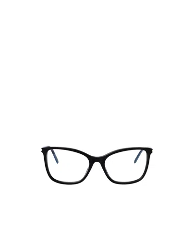 Saint Laurent Geometric Glasses In Brown
