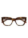 Saint Laurent Geometric Glasses In Brown