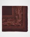 Saint Laurent Geometric Paisley Cashmere Scarf In Sienna Multicolor