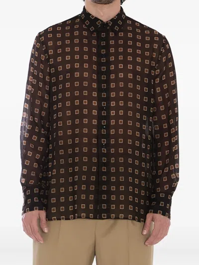 SAINT LAURENT GEOMETRIC-PATTERN SHIRT