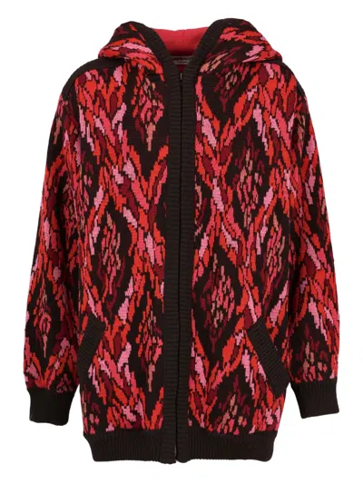 Pre-owned Saint Laurent Geometric-pattern Zipped Hoodie In Pink