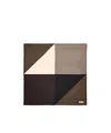 Saint Laurent Geometric-print Frayed Scarf In Black