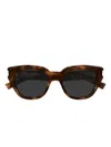 Saint Laurent Geometric Sunglasses In Brown