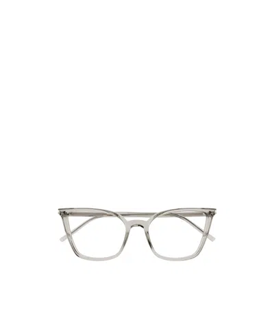 Saint Laurent Geometrically Framed Flat Mirror In White