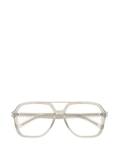 Saint Laurent Geometric-frame Glasses In White