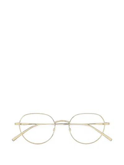 Saint Laurent Geometric-frame Glasses In Gold