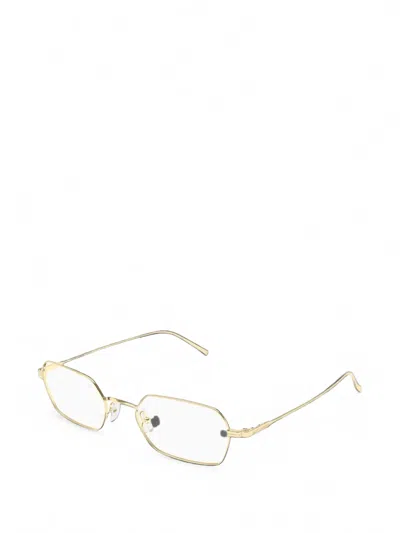Saint Laurent Geometric-frame Glasses In Gold