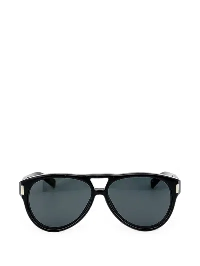 Saint Laurent Geometric-frame Sunglasses In Black