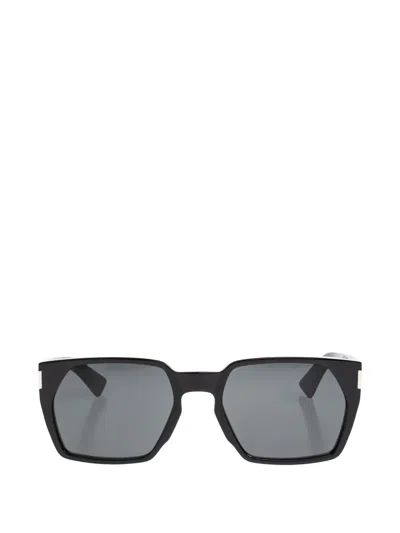 Saint Laurent Geometric-frame Sunglasses In Black