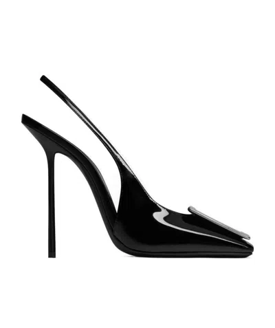 Saint Laurent George Square Toe Pumps In Black