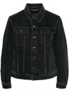 Saint Laurent Grey Egg Jacket In Denim Man In Black