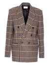 Saint Laurent Giacca Doppiopetto Con Sei Bottoni E Revers A Lancia In In Neutral