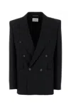 Saint Laurent Giacca In Lana Nera  Donna