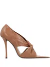 Saint Laurent Leather Pumps With Cut-out And Knot Detail In Multi