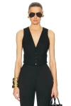 Saint Laurent Gilet Top In Noir