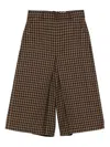 Saint Laurent Gingham-check Straight-leg Culottes In Multi