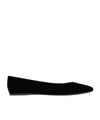 Saint Laurent Poppy Satin Ballets In Black