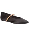 Saint Laurent Gio Satin Flat In Black