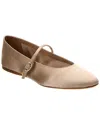 Saint Laurent Gio Satin Ballet Flats In Beige