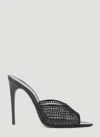 Saint Laurent Crystal-embellished 120mm Leather Mules In Black