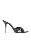 Saint Laurent Gippy Python Mule Sandal In Black