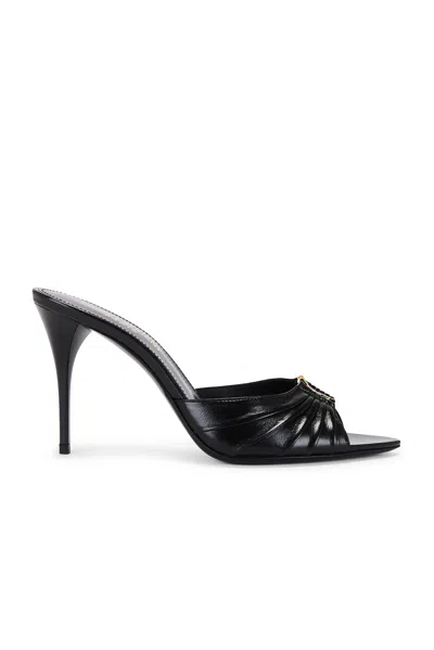 Saint Laurent Babylone Leather Mule In Black