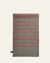 Saint Laurent Gipsy Stripes Silk Scarf In Green Multicolor