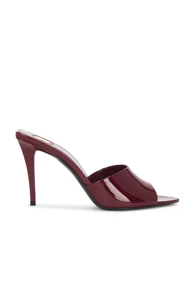 Saint Laurent Romy Patent-leather Mules In Red