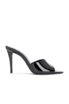 Saint Laurent 110mm Goldie Leather Mule Sandals In Nero