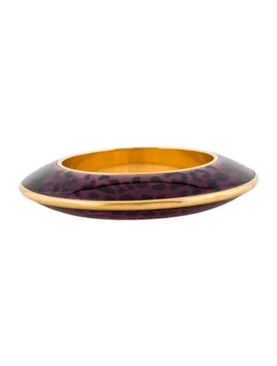 Pre-owned Saint Laurent Glass Cheetah Bangle Bracelet, 7.25" In Multi