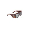 Saint Laurent Oversized Havana Green Acetate Sunglasses With Tortoiseshell Pattern In Brown