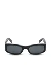 Saint Laurent Rectangle Frame Sunglasses Thick Temples In Black