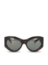 Saint Laurent Geometric-frame Tortoiseshell Sunglasses In Brown