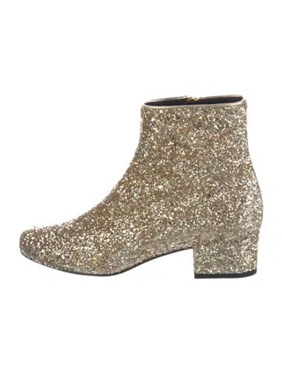 Pre-owned Saint Laurent Glitter Glitter Accents Boots