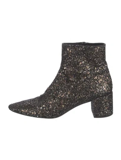 Pre-owned Saint Laurent Glitter Glitter Accents Boots In Black