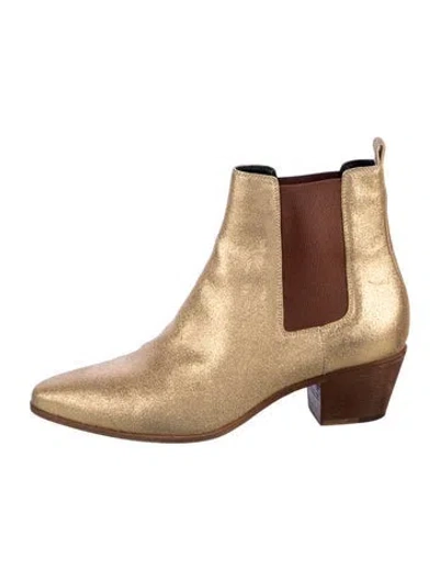 Pre-owned Saint Laurent Glitter Glitter Accents Chelsea Boots