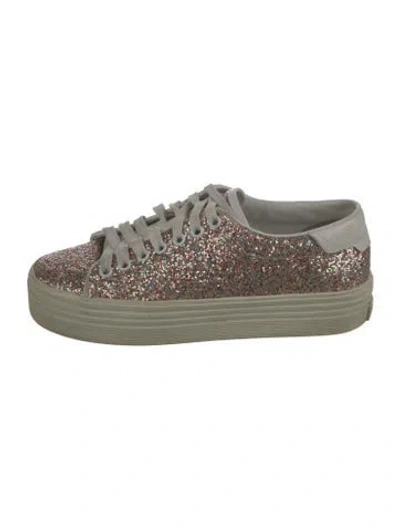 Pre-owned Saint Laurent Glitter Glitter Accents Sneakers