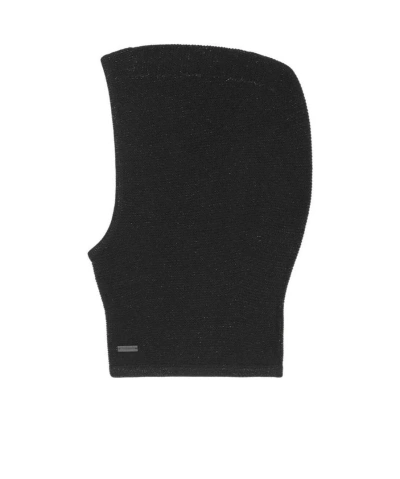 Saint Laurent Glitter-knit Cagoule Maille Balaclava In Black
