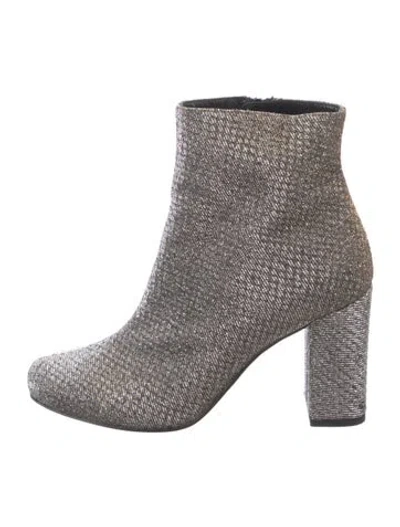 Pre-owned Saint Laurent Glitter Patterned Boots In Metallic/silver