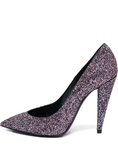 Pre-owned Saint Laurent Glitter Pointed-toe Pumps