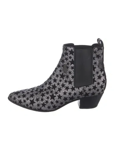 Pre-owned Saint Laurent Glitter Printed Chelsea Boots