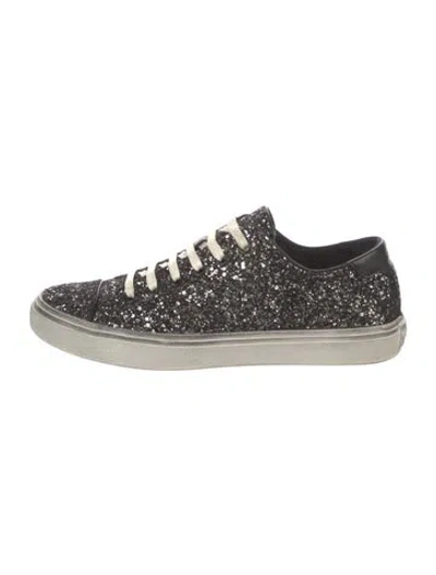 Pre-owned Saint Laurent Glitter Sneakers In Black