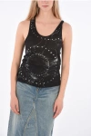 Saint Laurent Glittered Galaxy Tank Top