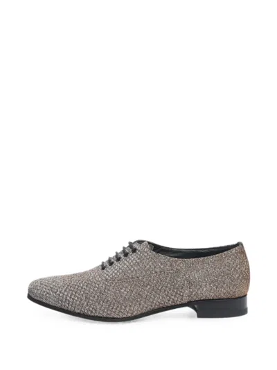 Pre-owned Saint Laurent Glittery Lace-up Shoes In Gold