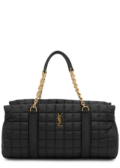 Saint Laurent Gloria Quilted Nylon Holdall In Black