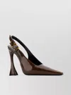 Saint Laurent Stone Glossy Slingback Pumps
