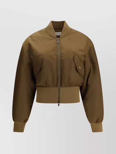 Saint Laurent Glossy Nylon Bomber Jacket