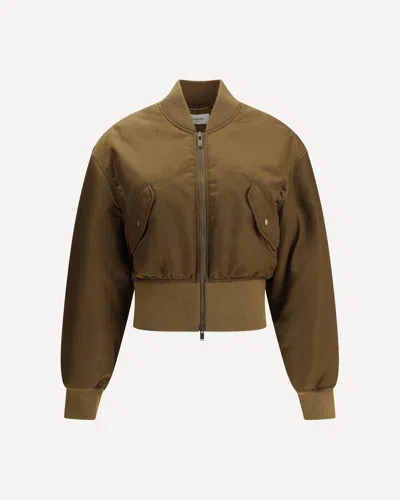 Saint Laurent Glossy Nylon Bomber Jacket