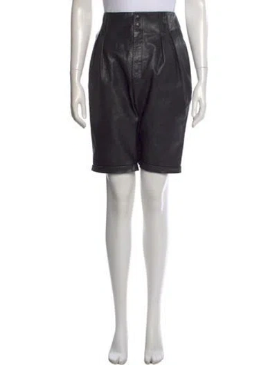 Pre-owned Saint Laurent Goat Leather Knee-length Shorts In Black