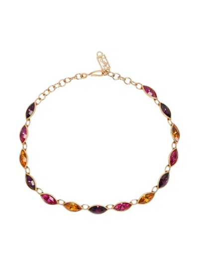 Pre-owned Saint Laurent Embellished Necklace In Gold